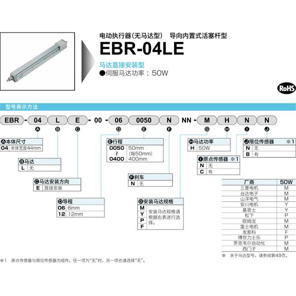 CKD喜開理電動執(zhí)行器（無馬達型）滑塊型EBR-04LE-00-060050NNN-YHNN