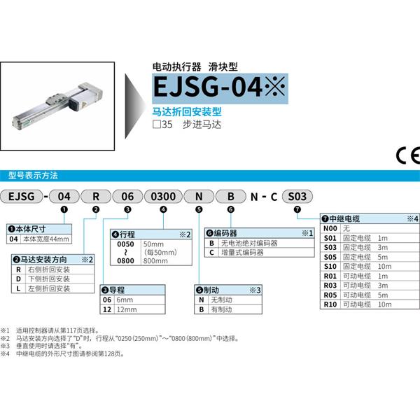 CKD喜開理電動執行器（無馬達型）滑塊型EJSG-04E12L0800BCN-CS10