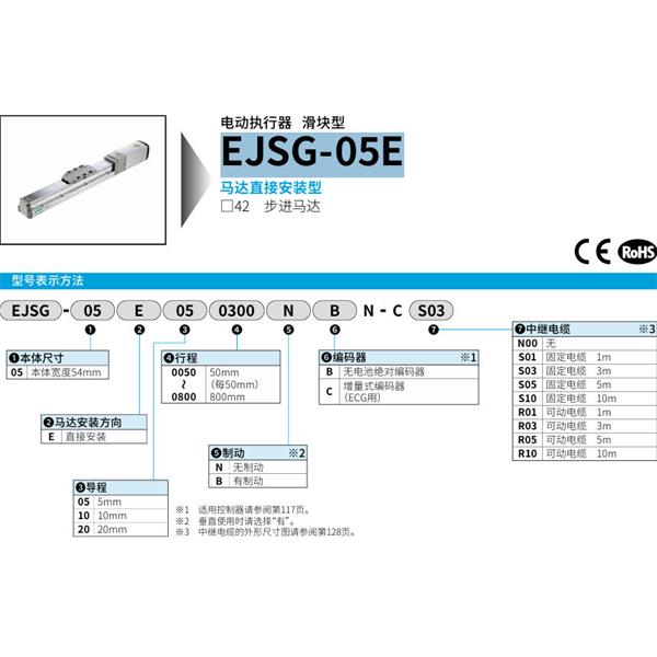 CKD喜開理電動執行器（無馬達型）滑塊型EJSG-05E200800BCN-CN00