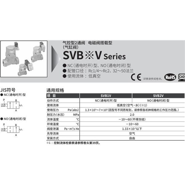 CKD喜開理氣控型2通閥（氣缸閥）SVB2V-15A-02CS-AC100V