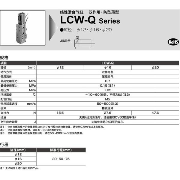 CKD喜開理線性滑臺氣缸LCW-Q-16-50-HR-T2H-R-S