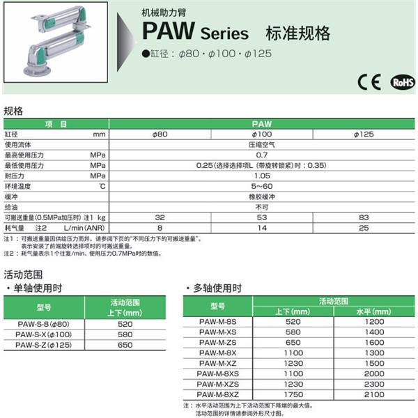 CKD喜開理機械助力臂PAW-CP-L-B